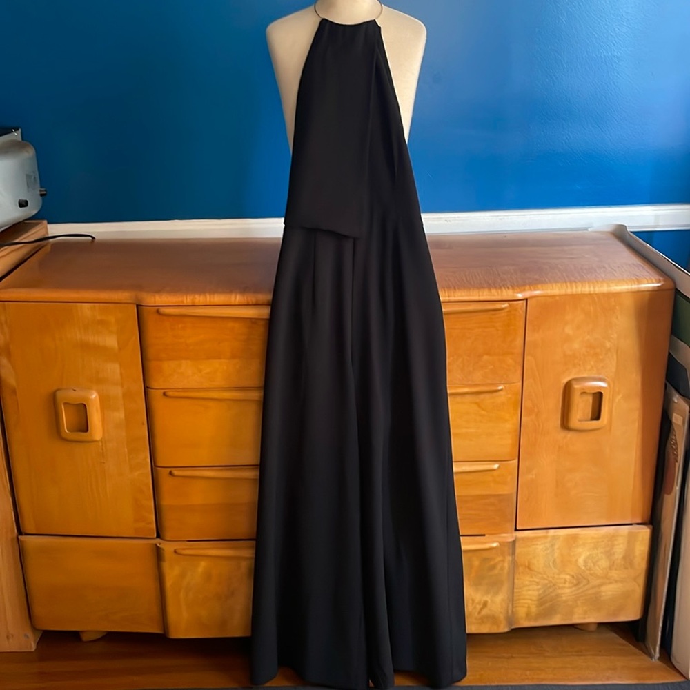 Brass Choker backless halter top wide leg womens S jumpsuit by Keepsake